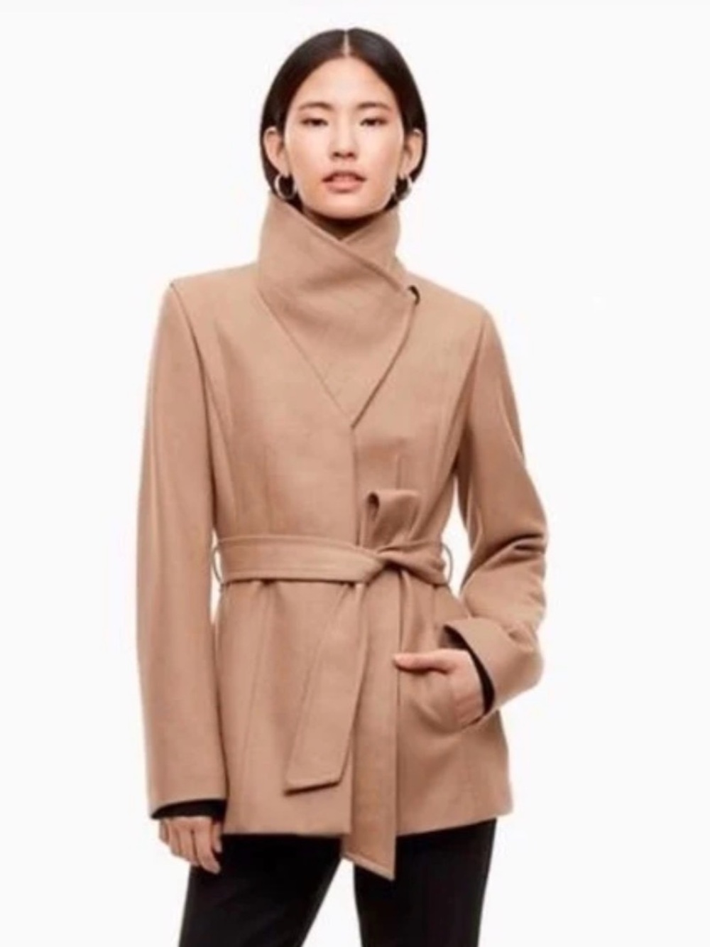 Aritzia Babaton Atelier Spencer Wool Cashmere Blend Camel Coat Fall Medium